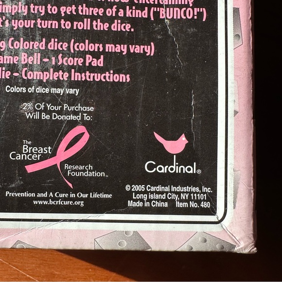 Bunco Social Dice Bell Fuzzy Die Party Game Cardinal Pink Edition 2005 - Picture 7 of 7